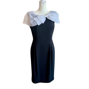 Vintage Talbots Joan Leslie black cocktail bow dress size 6